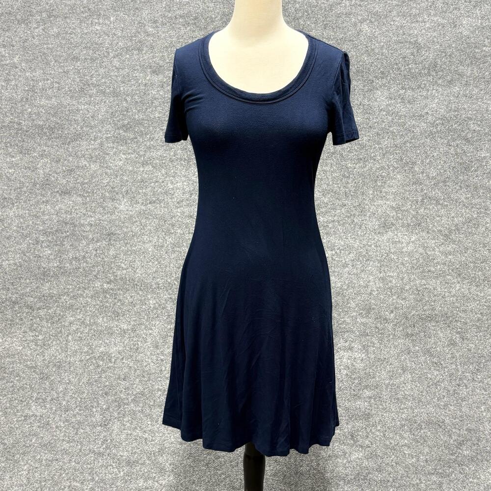 Premise Dresses Dress Womens M Navy Blue Scoop Neck Short Sleeve Jersey Knit
